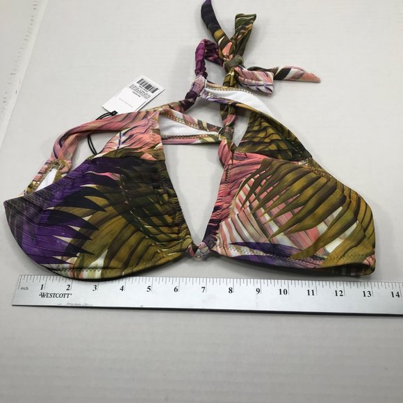 Shade And Shore Women's Sz. Medium 8-10 Tall Triangle Ring Detail Bikini Top New - Picture 10 of 14